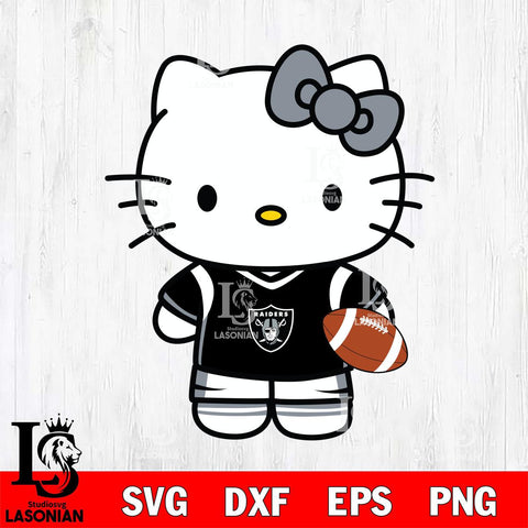 Las Vegas Raiders Cute Hello Kitty Football 8 Svg Eps Dxf Png File, NFL svg, Digital Download, Instant Download
