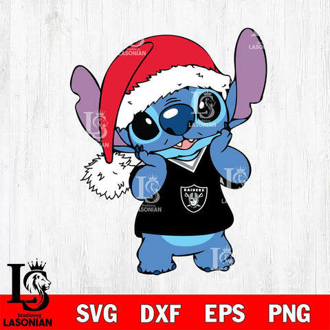 Las Vegas Raiders Cute Stitch Christmas Svg Eps Dxf Png File, Digital Download, Instant Download