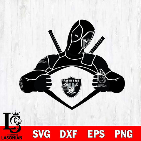 Las Vegas Raiders Deadpool heart sport Svg Eps Dxf Png File, Digital Download, Instant Download