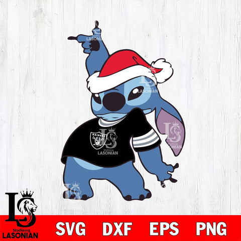 Las Vegas Raiders Disney Lilo & Stitch Christmas Svg Eps Dxf Png File, Digital Download, Instant Download