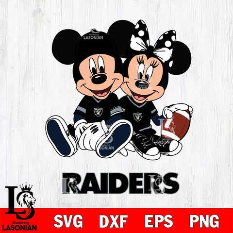 Las Vegas Raiders Disney Mickey And Minnie Football Svg Eps Dxf Png File, NFL svg , Digital Download , Instant Download, Cricut File