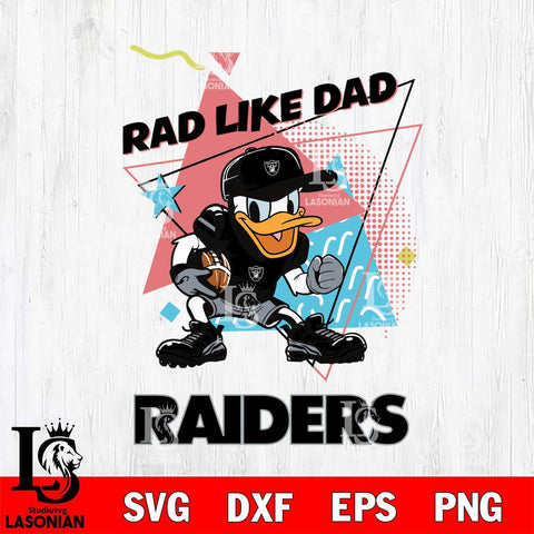 Las Vegas Raiders Donal Duck Rad Like Dad SVG DXF EPS PNG FILE, Disney Father day File Cut,Digital Download,Instant Download,Disney Svg Files