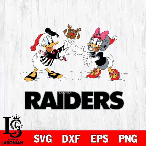 Las Vegas Raiders Donald Duck & Daisy Duck Football Cricut,Christmas SVG DXF EPS PNG FILE, Digital Download,Instant Download, Silhouette
