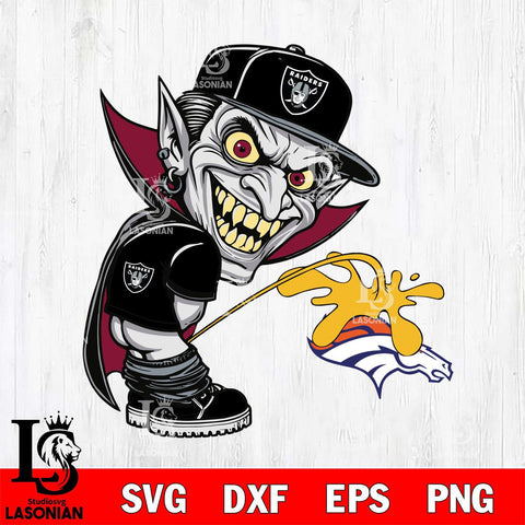Las Vegas Raiders Dracula Piss On Denver Broncos Svg Eps Dxf Png File, Digital Download, Instant Download