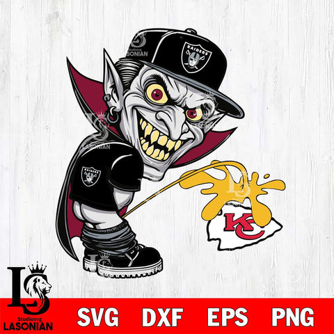 Las Vegas Raiders Dracula Piss On Kansas City Chiefs Svg Eps Dxf Png File, Digital Download, Instant Download