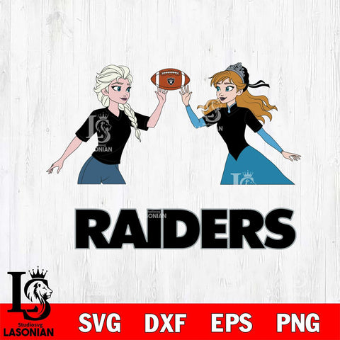 Las Vegas Raiders Elsa & Anna Football Cricut,Christmas SVG DXF EPS PNG FILE, Digital Download,Instant Download, Silhouette