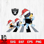 Las Vegas Raiders Family Bluey Walking Christmas Svg Eps Dxf Png File, Digital Download, Instant Download