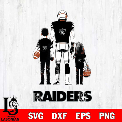 Las Vegas Raiders Father And Child Football SVG DXF EPS PNG FILE,NFL SVG, Father day Digital Download,Instant Download, Silhouette