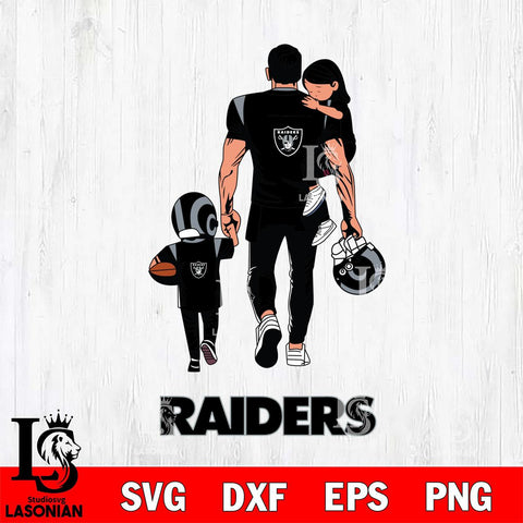 Las Vegas Raiders Father And Son Football SVG DXF EPS PNG FILE,NFL SVG, Father day Digital Download,Instant Download, Silhouette