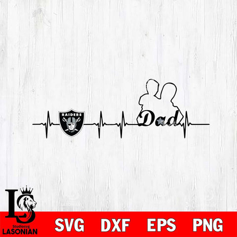 Las Vegas Raiders Father Heart Beat Svg Eps Dxf Png File, Digital Download, Instant Download