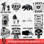Las Vegas Raiders Fathers Day NFL Bundle 12 Svg Eps Dxf Png File, Digital Download, Instant Download