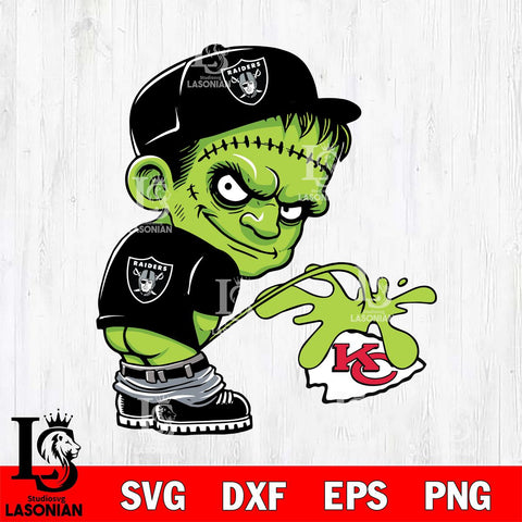 Las Vegas Raiders Frankenstein Piss On Kansas City Chiefs Svg Eps Dxf Png File, Digital Download, Instant Download
