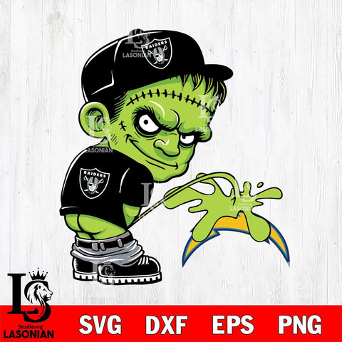 Las Vegas Raiders Frankenstein Piss On Los Angeles Chargers Svg Eps Dxf Png File, Digital Download, Instant Download