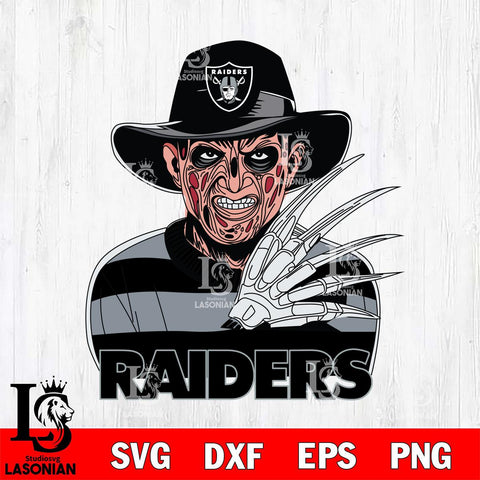 Las Vegas Raiders Freddy Krueger Horror Halloween Svg Eps Dxf Png File, Digital Download, Instant Download