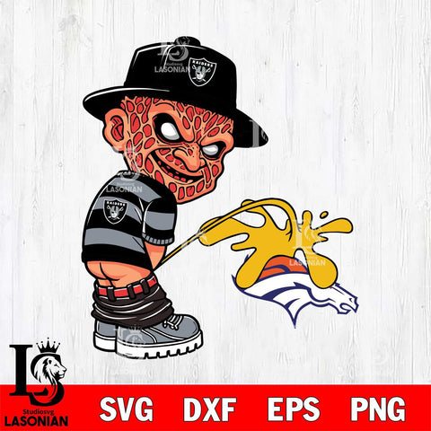 Las Vegas Raiders Freddy Krueger Piss On Denver Broncos Svg Eps Dxf Png File, Digital Download, Instant Download