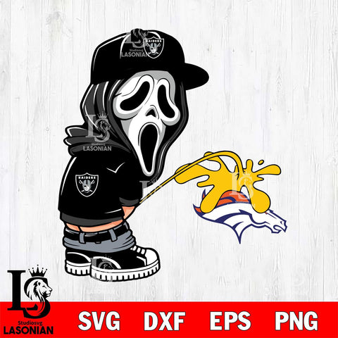 Las Vegas Raiders Ghostface Piss On Denver Broncos Svg Eps Dxf Png File, Digital Download, Instant Download