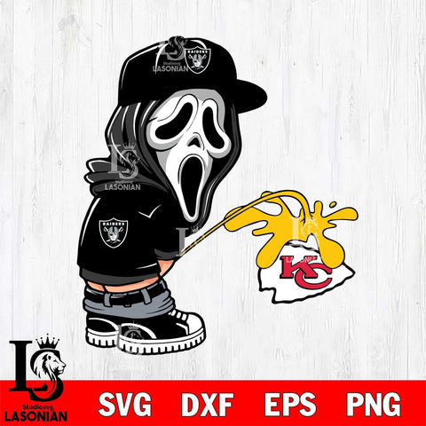 Las Vegas Raiders Ghostface Piss On Kansas City Chiefs Svg Eps Dxf Png File, Digital Download, Instant Download