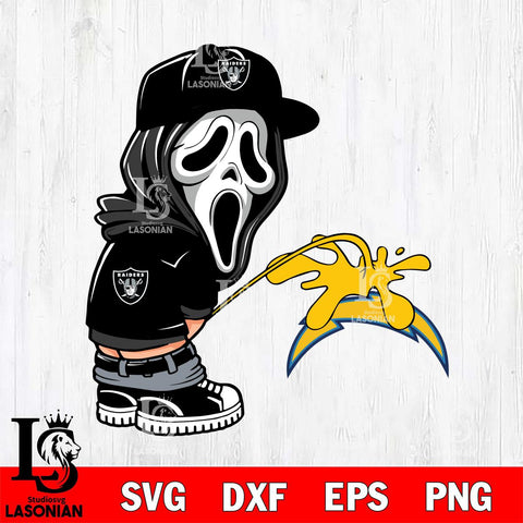 Las Vegas Raiders Ghostface Piss On Los Angeles Chargers Svg Eps Dxf Png File, Digital Download, Instant Download