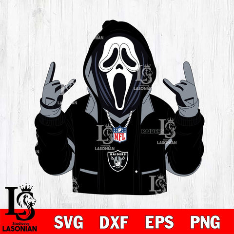 Las Vegas Raiders Ghostface Scream Football Halloween Svg Eps Dxf Png File, Digital Download, Instant Download