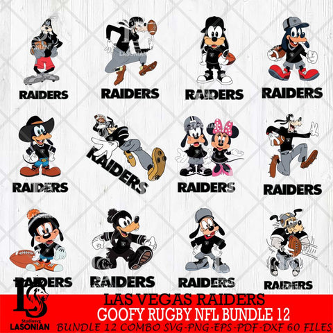 Las Vegas Raiders Goofy Rugby NFL Bundle 12 SVG DXF EPS PNG FILE,NFL bundle svg ,Football Digital Download,Instant Download, Silhouette