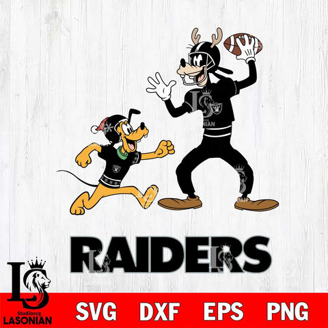 Las Vegas Raiders Goofy & Pluto Football Cricut,Christmas SVG DXF EPS PNG FILE, Digital Download,Instant Download, Silhouette