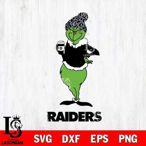 Las Vegas Raiders Grinch Leopard Coffee Svg Eps Dxf Png File, Digital Download, Instant Download
