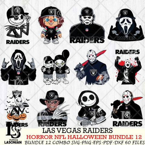 Las Vegas Raiders Halloween Bundle 12 SVG Svg Eps Dxf Png File, Bundle NFL svg, Digital Download, Instant Download