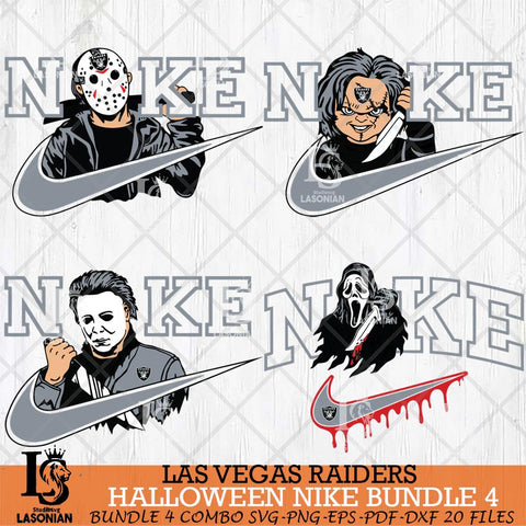 Las Vegas Raiders Halloween NFL Bundle 4 Svg Eps Dxf Png File, Digital Download, Instant Download