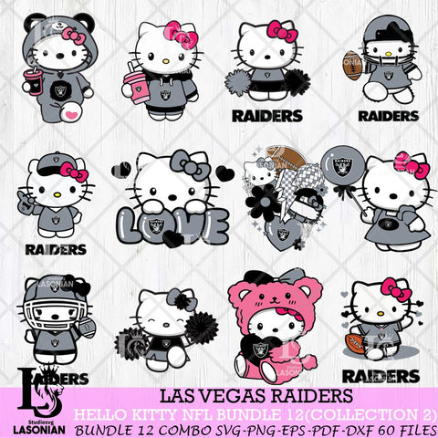Las Vegas Raiders Hello Kitty Bundle 12 SVG Svg Eps Dxf Png File, Digital Download, Instant Download