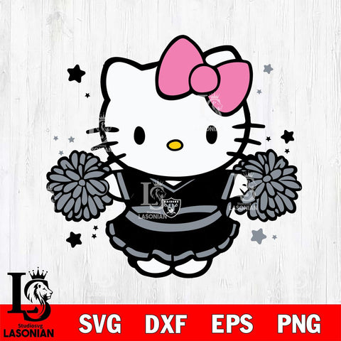 Las Vegas Raiders Hello Kitty Cheerleader 10 Svg Eps Dxf Png File, Digital Download, Instant Download