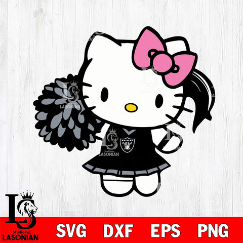 Las Vegas Raiders Hello Kitty Cheerleader 12 Svg Eps Dxf Png File, Digital Download, Instant Download