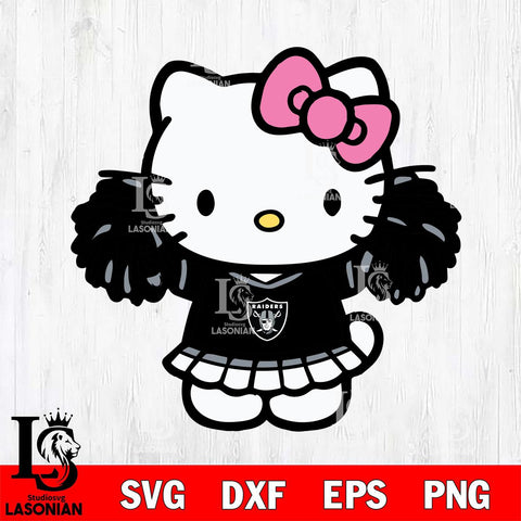 Las Vegas Raiders Hello Kitty Cheerleader 3 Svg Eps Dxf Png File, Digital Download, Instant Download