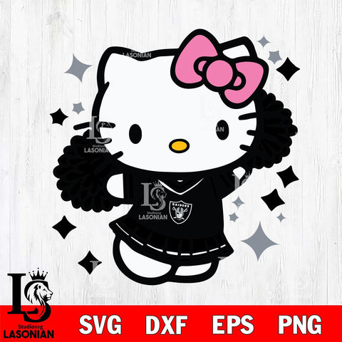Las Vegas Raiders Hello Kitty Cheerleader 4 Svg Eps Dxf Png File, Digital Download, Instant Download