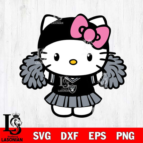 Las Vegas Raiders Hello Kitty Cheerleader 5 Svg Eps Dxf Png File, Digital Download, Instant Download
