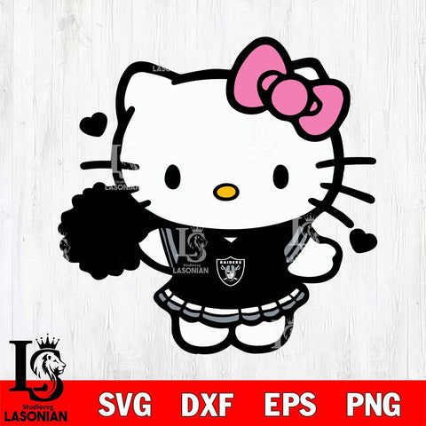 Las Vegas Raiders Hello Kitty Cheerleader 6 Svg Eps Dxf Png File, Digital Download, Instant Download