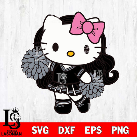 Las Vegas Raiders Hello Kitty Cheerleader 7 Svg Eps Dxf Png File, Digital Download, Instant Download