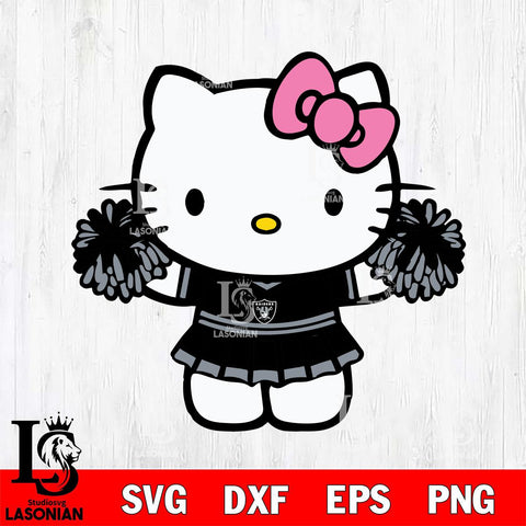 Las Vegas Raiders Hello Kitty Cheerleader 9 Svg Eps Dxf Png File, Digital Download, Instant Download