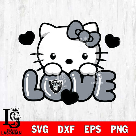 Las Vegas Raiders Hello Kitty Love Svg Eps Dxf Png File, Digital Download, Instant Download