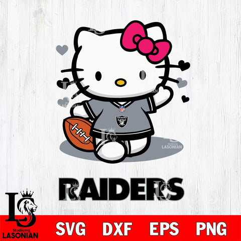 Las Vegas Raiders Hello Kitty Nfl 3 Svg Eps Dxf Png File, Digital Download, Instant Download