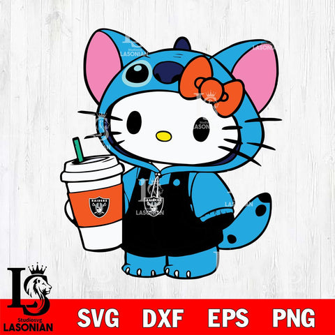 Las Vegas Raiders Hello Kitty Stitch Football Svg Eps Dxf Png File, NFL svg, Digital Download, Instant Download