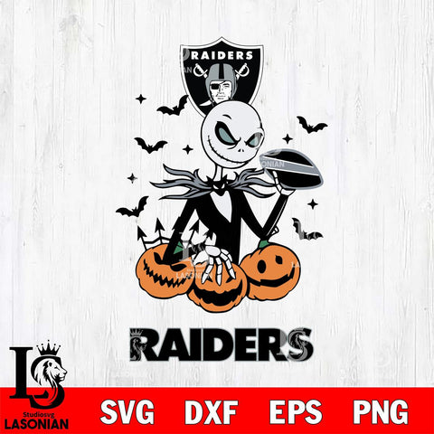 Las Vegas Raiders Jack Skellington 2 halloween Svg Eps Dxf Png File, Digital Download, Instant Download