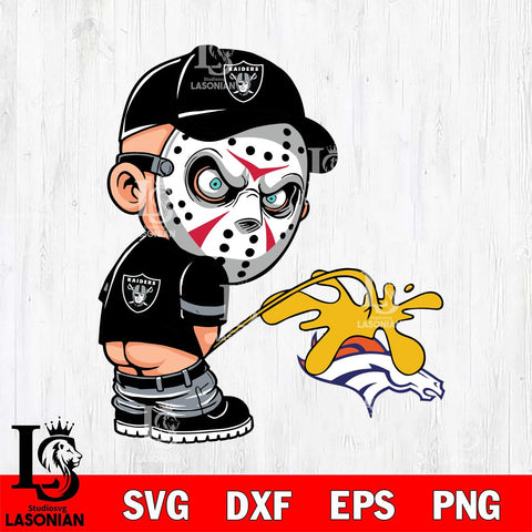 Las Vegas Raiders Jason Voorhees Piss On Denver Broncos Svg Eps Dxf Png File, Digital Download, Instant Download