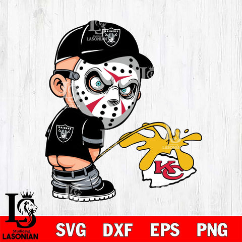 Las Vegas Raiders Jason Voorhees Piss On Kansas City Chiefs Svg Eps Dxf Png File, Digital Download, Instant Download
