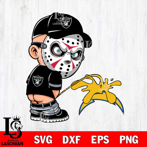 Las Vegas Raiders Jason Voorhees Piss On Los Angeles Chargers Svg Eps Dxf Png File, Digital Download, Instant Download