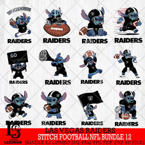 Las Vegas Raiders Lilo and stitch Football NFL Bundle 12 SVG DXF EPS PNG FILE, NFL File Cut, Digital Download,Instant Download, Silhouette, Cricut