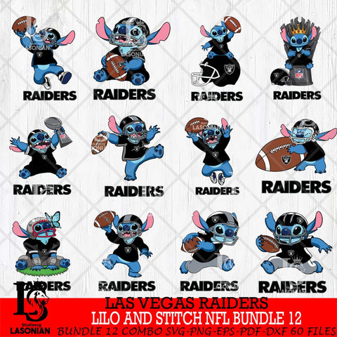 Las Vegas Raiders Lilo and stitch Sport NFL Bundle 12 SVG DXF EPS PNG FILE,Bundle Stitch File Cut,NFL Digital Download,Instant Download, Silhouette