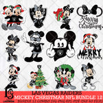Las Vegas Raiders MICKEY CHRISTMAS NFL Bundle 12 Svg Eps Dxf Png File, Digital Download, Instant Download