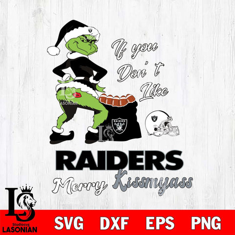 Las Vegas Raiders Merry kissmyass grinch Svg Eps Dxf Png File,NFL Svg Files,Digital Download,Sublimation,Instant Download