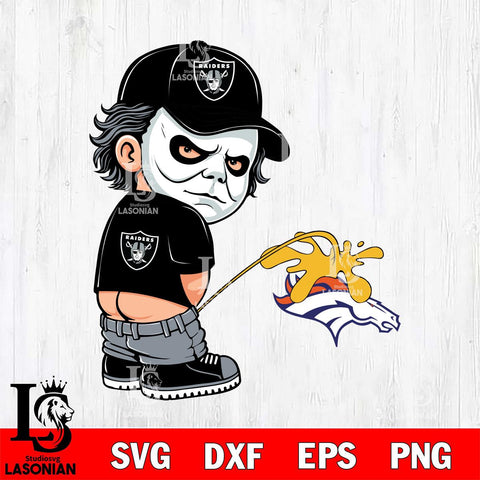 Las Vegas Raiders Michael Myers Piss On Denver Broncos Svg Eps Dxf Png File, Digital Download, Instant Download