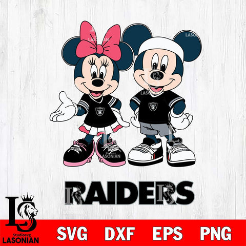 Las Vegas Raiders Mickey And Minnie Football Svg Eps Dxf Png File, NFL svg , Digital Download , Instant Download, Cricut File
